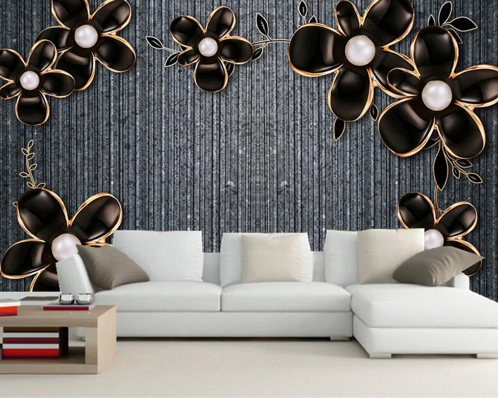 

Black embossed flower marbled 3d wallpaper mural papel de parede,living room sofa TV wall bedroom wall papers home decor KTV BAR