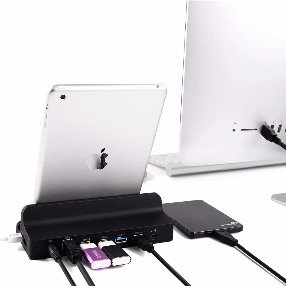 ORICO Универсальный Micro USB зарядное устройство док-станция 4 USB3.0 Настольный 2 порта зарядки аудио разъем для samsung huawei Xiaomi Tablet