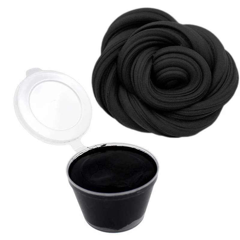 Black Slime DIY пушистая коробка для слизи, мягкая глина, пластилиновые игрушки для детей - Цвет: Black Slime