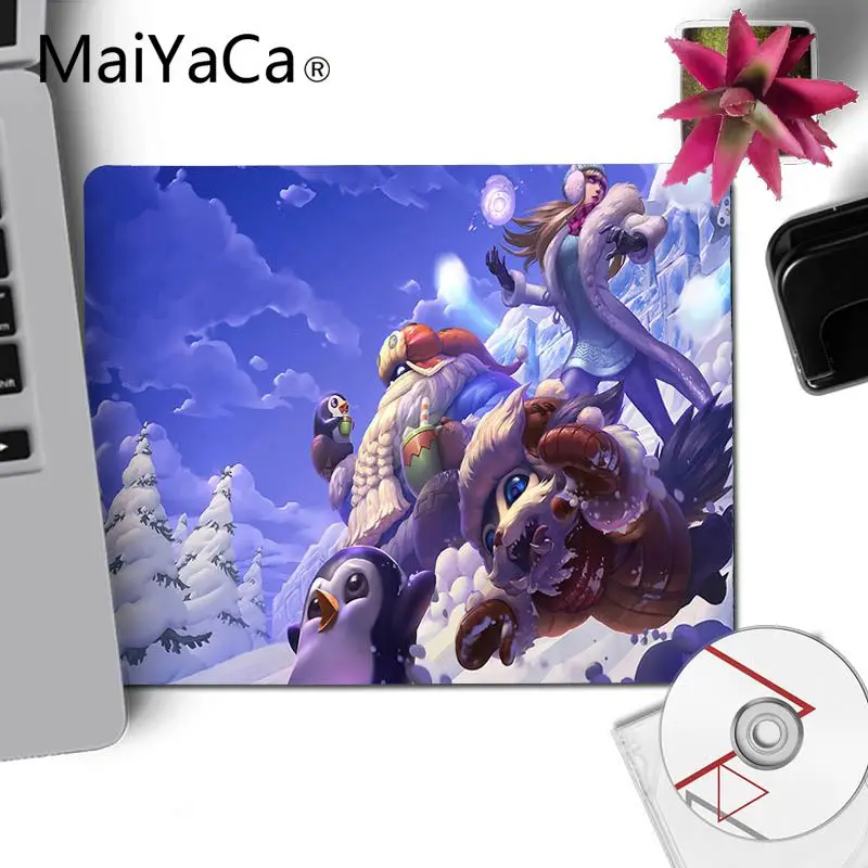 Новое поступление резиновая мышь MaiYaCa league of legends gnar прочный Настольный коврик для