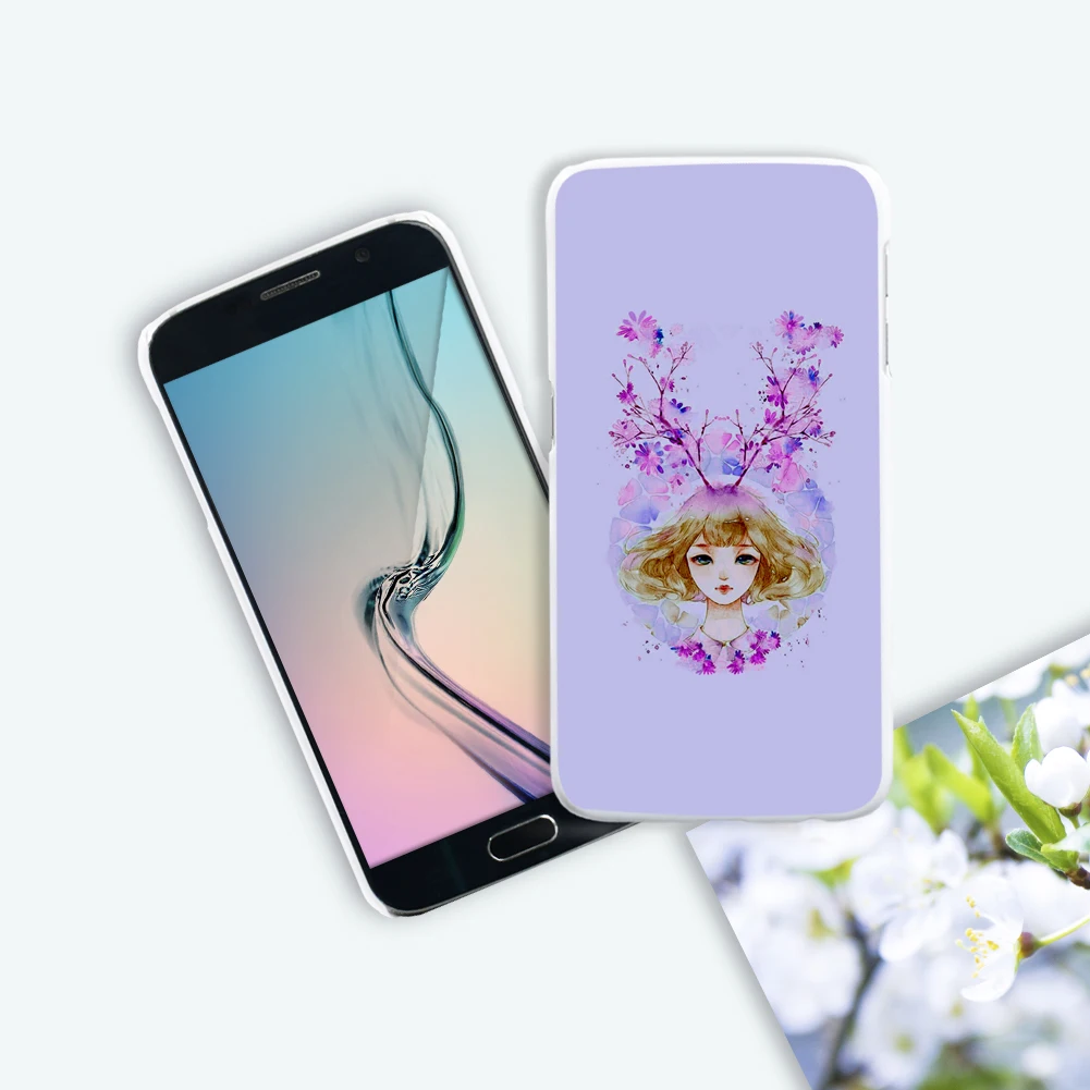 Antler Girl Pattern Protective Case Cover for Samsung Galaxy Note 4 5 S7 S8 | Мобильные телефоны и аксессуары