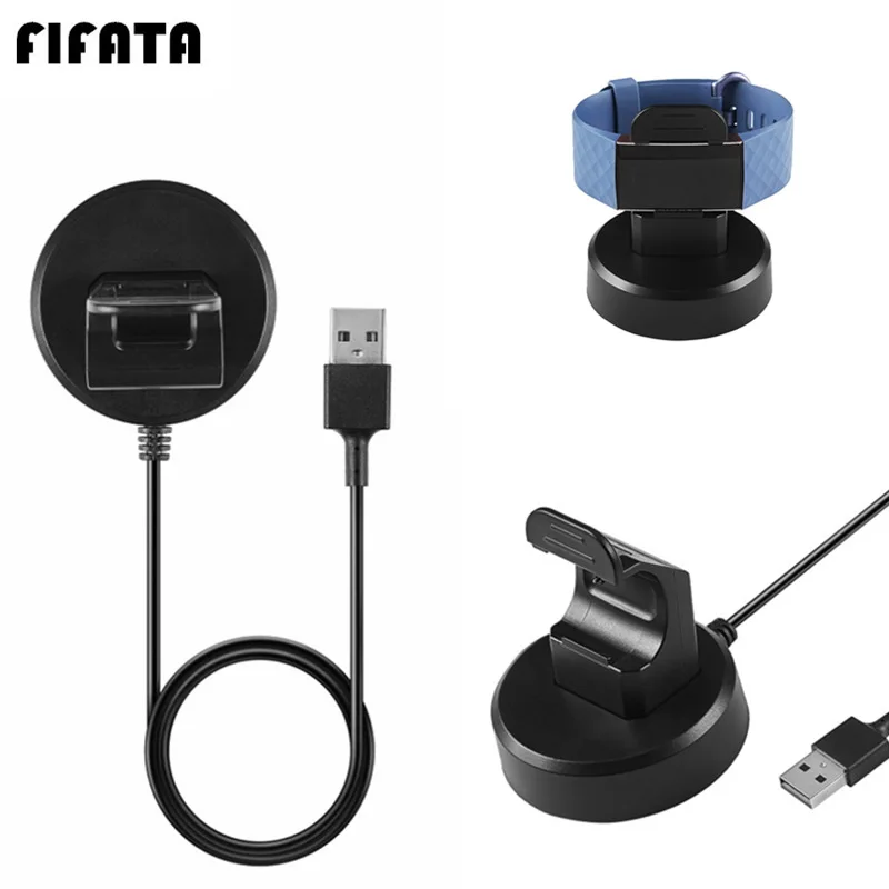 FIFATA для Fitbit Charge 3 USB Charger Dock сменный зарядный кабель 1 м зажим аксессуары