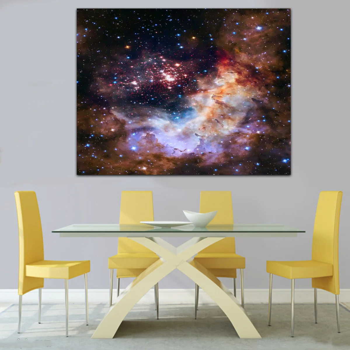 Космический взрыв Туманность Андромеды Вселенная космические звезды холст с