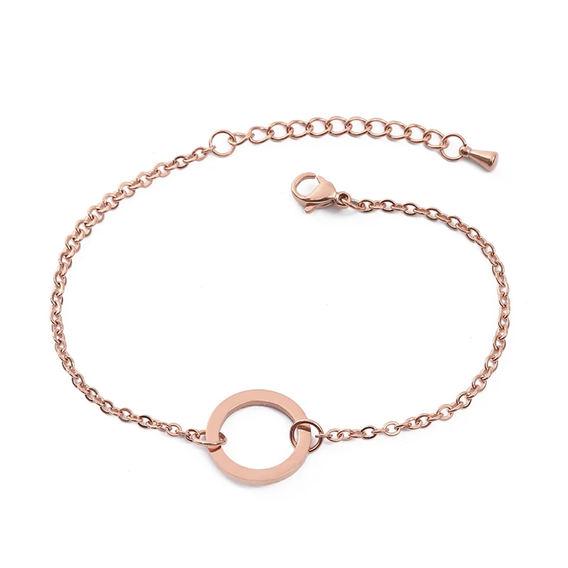 Женский браслет из нержавеющей стали серебристый золотистый розовое золото с
