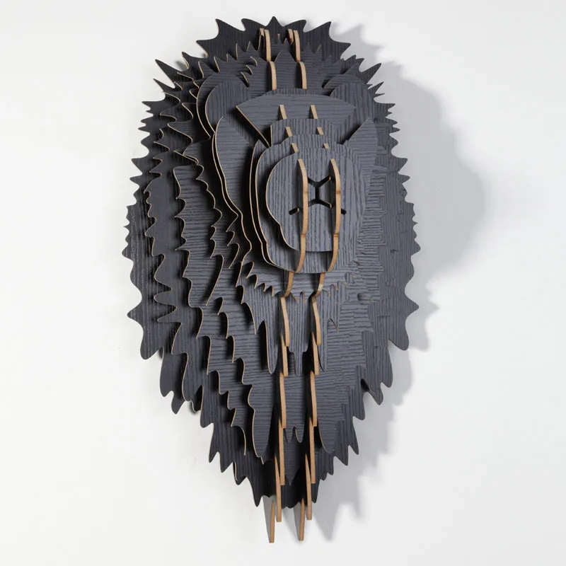 Деревянная 3D головоломка с головой льва настенная деревянная для рукоделия