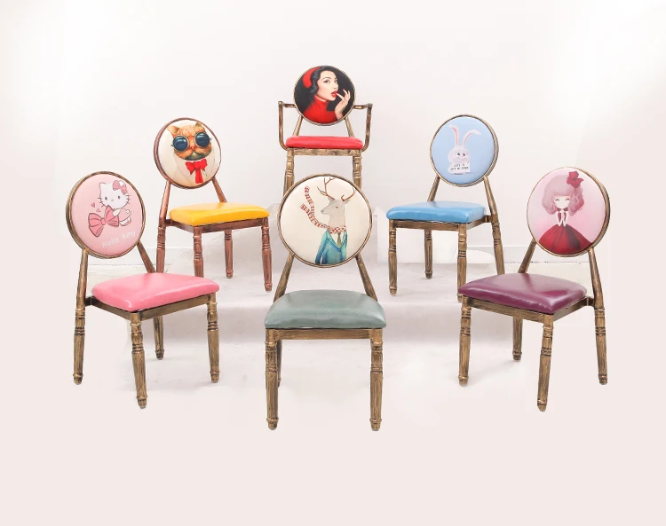 Стул обеденный в европейском стиле ретро современный простой стул для макияжа