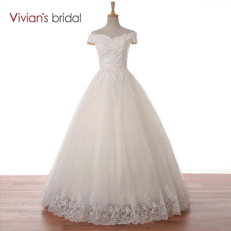 Vivian's Bridal блесток кружева аппликация с открытыми плечами без бретелек бальное