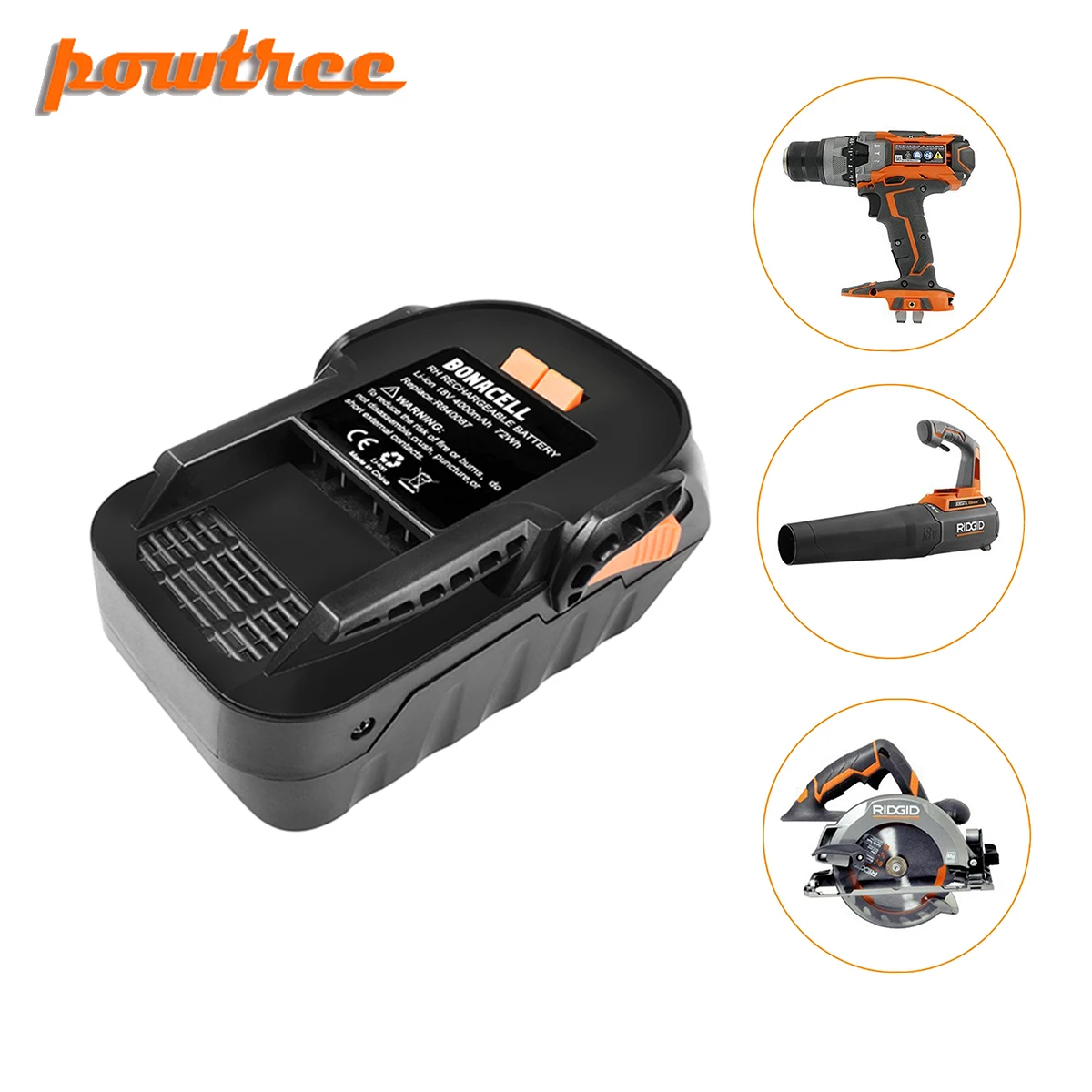 Powtree 4000 мА/ч, 18V Li-Ion для указывающего нам R840083 R840085 R840086 R840087 Перезаряжаемые Мощность инструмент Батарея серия AEG серия L30