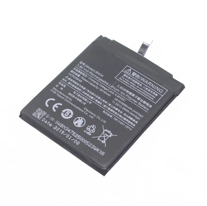 Ciszean 1x BN34 3 8 V 3000mAh Сменный аккумулятор для Xiaomi Redmi 5A 5 0 ɻN34/Redmi 7 &quotаккумулятор