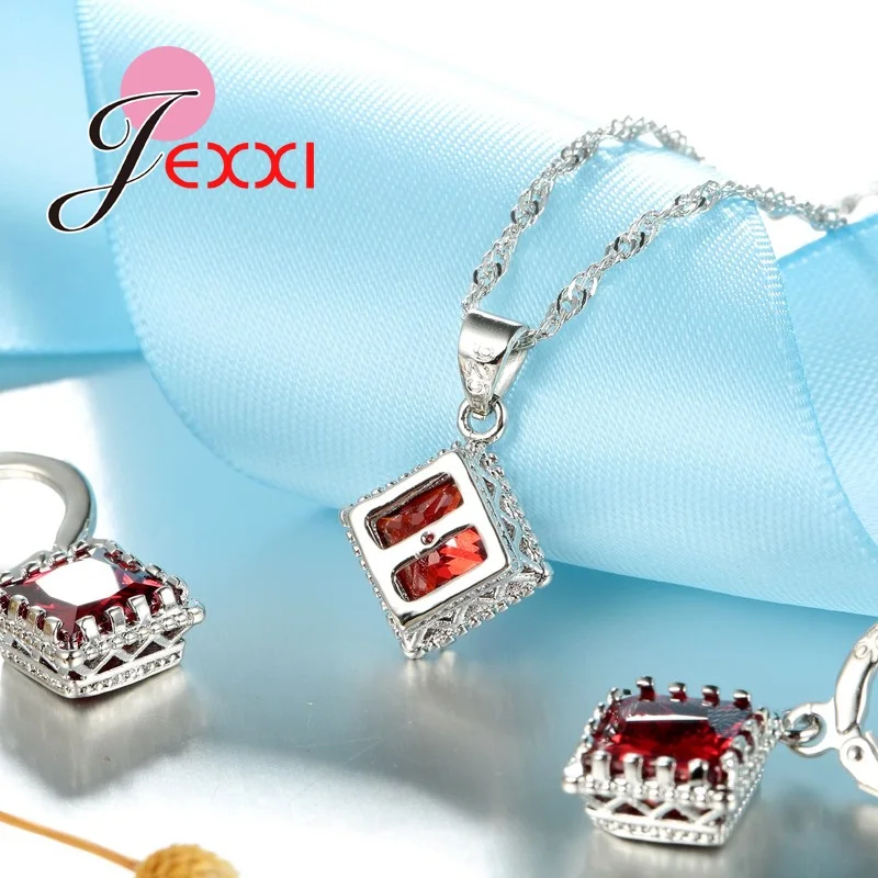 Женский ювелирный комплект из колье и серёг с австрийским кристаллом|bridal wedding