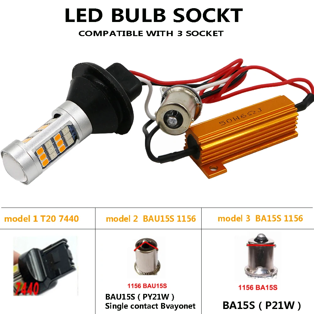 2x T20 7440 50 Вт 2835 42SMD безошибочные светодиодсветодиодный дневные ходовые огни Canbus и