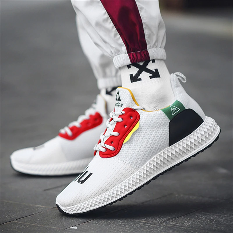 New Men Sneakers Adult Male Tenis Footwear Platform Lace-up Flat Casual Shoes Breathable Anti-skid Design Stylish Mixed Color | Обувь