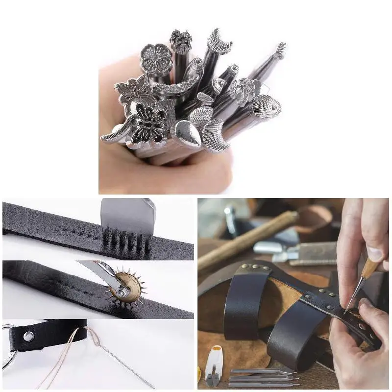 59 шт./компл. Кожа Craft ручные инструменты Kit для ручная швейная строчка штамповки седло делая HVR88