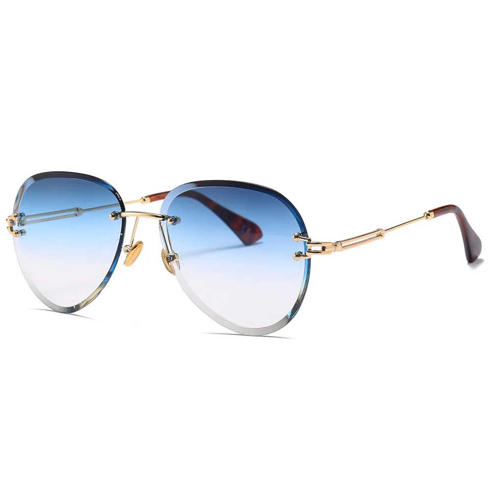 Oculos De Sol Ретро Разноцветные градиентные женские солнцезащитные очки без оправы