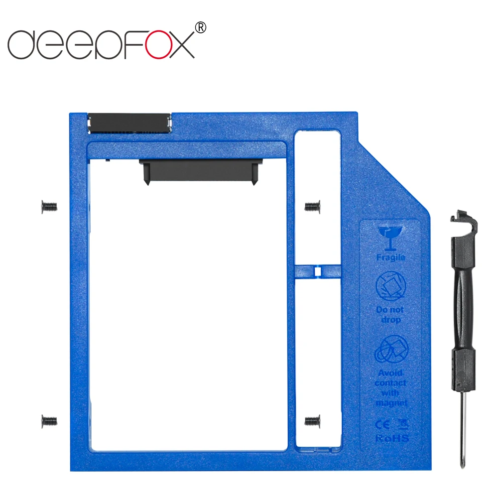DeepFox 2nd HDD Caddy 9 5 мм Optibay SATA 3 0 коробка для жесткого диска корпус DVD адаптер 2 SSD ТБ