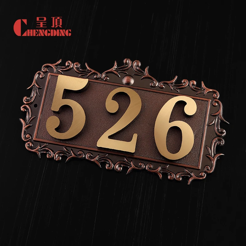 1 шт. 2 3 4 цифры дверные пластины латунная безопасная дверная табличка с номером