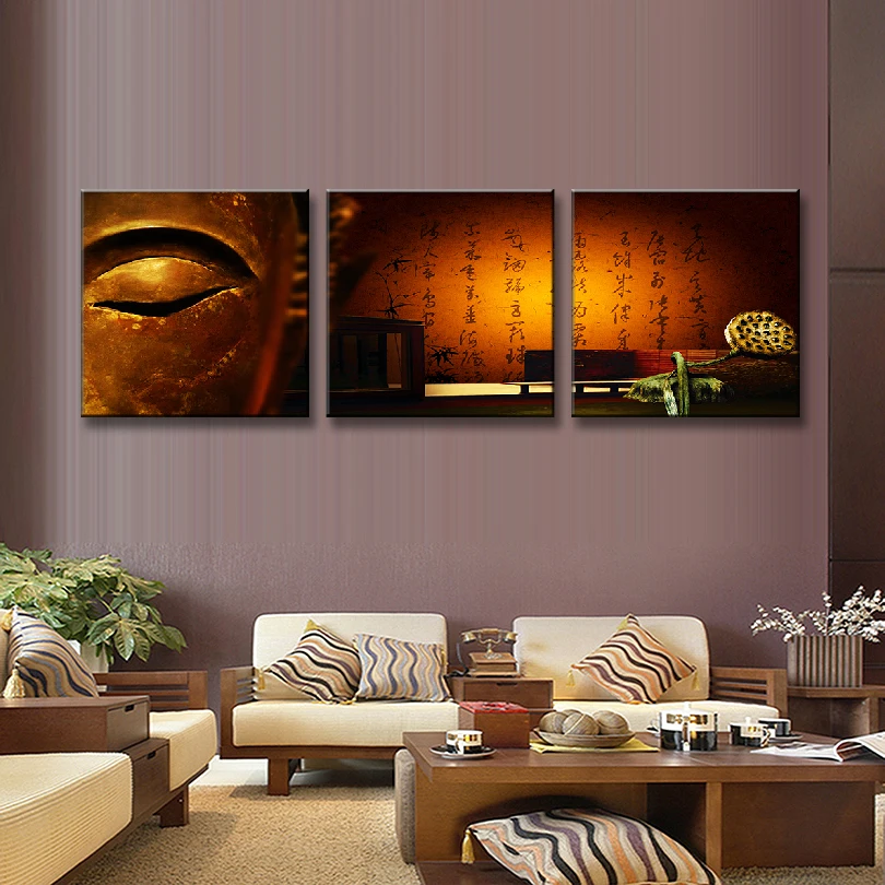 3 шт./компл. абстрактные Водяные лилии и Сутра коричневый настенное искусство