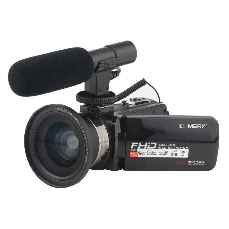 Option C KOMERY Z9 видеокамера 16X цифровая камера Поддержка Nightshot и wifi 3,0 дюймов сенсорный экран 1080P HD видеокамера - Цвет: Option C