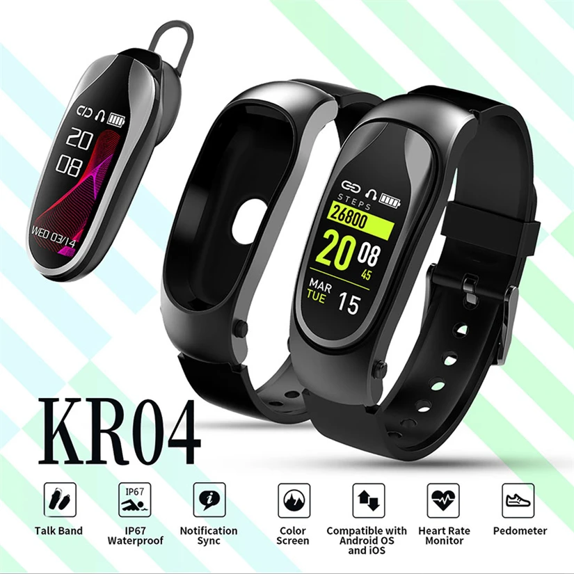 Смарт-часы фитнес-браслет Bluetooth гарнитура ответ на вызов трекер активности