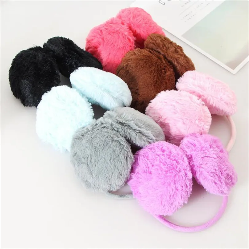 

VISNXGI Fashion Earmuffs Women Children's Colorful Plush Fluffy Warm Earmuff Cotton Earlap Ear Winter 2019 Hot Sale New Arrived