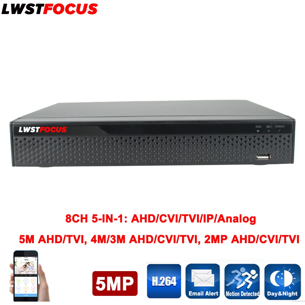 Видеорегистратор безопасности 5 В 1 CCTV DVR XVR 8CH AHD 5MP 4MP 3MP 1080P H.264 для TVI CVI аналоговых IP-камер Onvif 8MP.