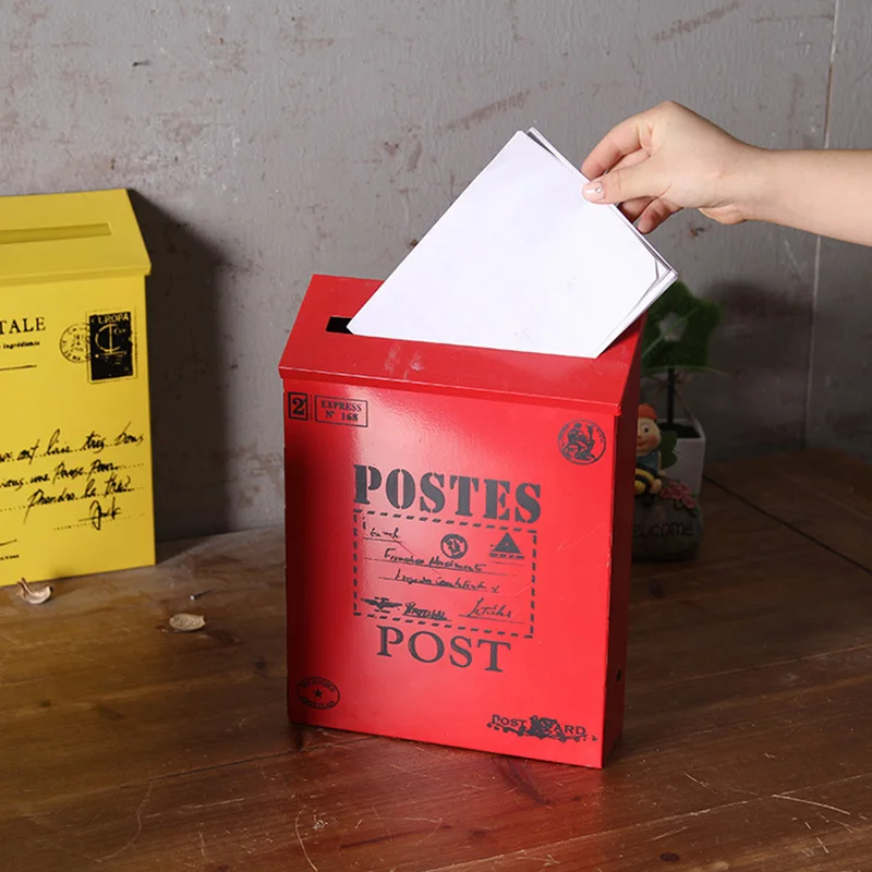 Ретро металлический почтовый ящик креативная американская мода открытый замок