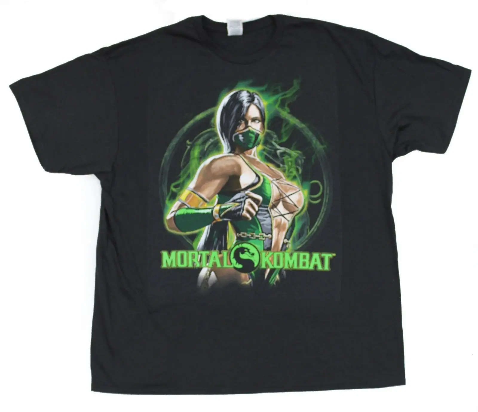 Mortal Kombat Мужская футболка Battle Ready Jade над логотипом изображение мультфильм Унисекс