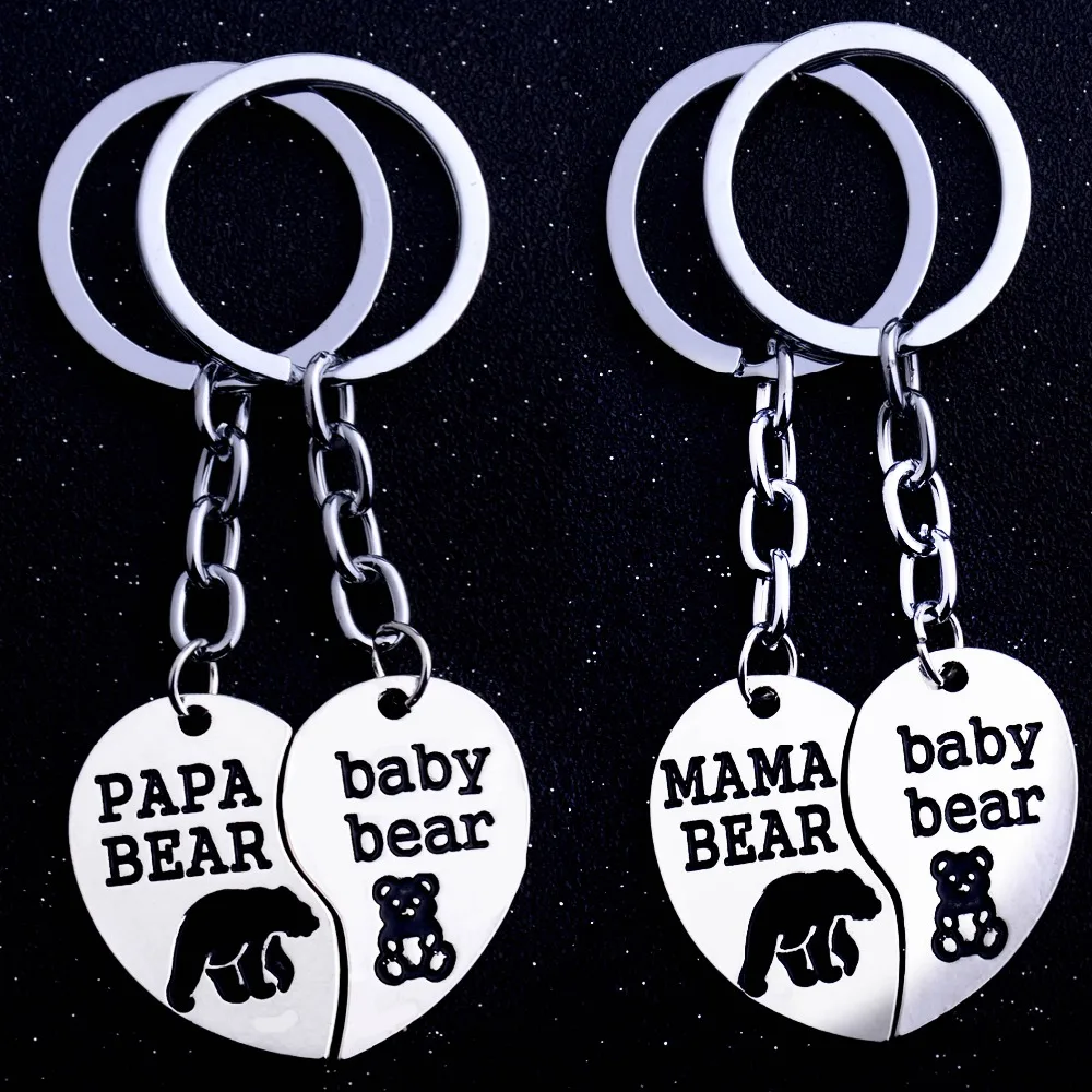 Любовь Разбитое Сердце Медведь 2 шт./компл. мать подарки для папы брелок с