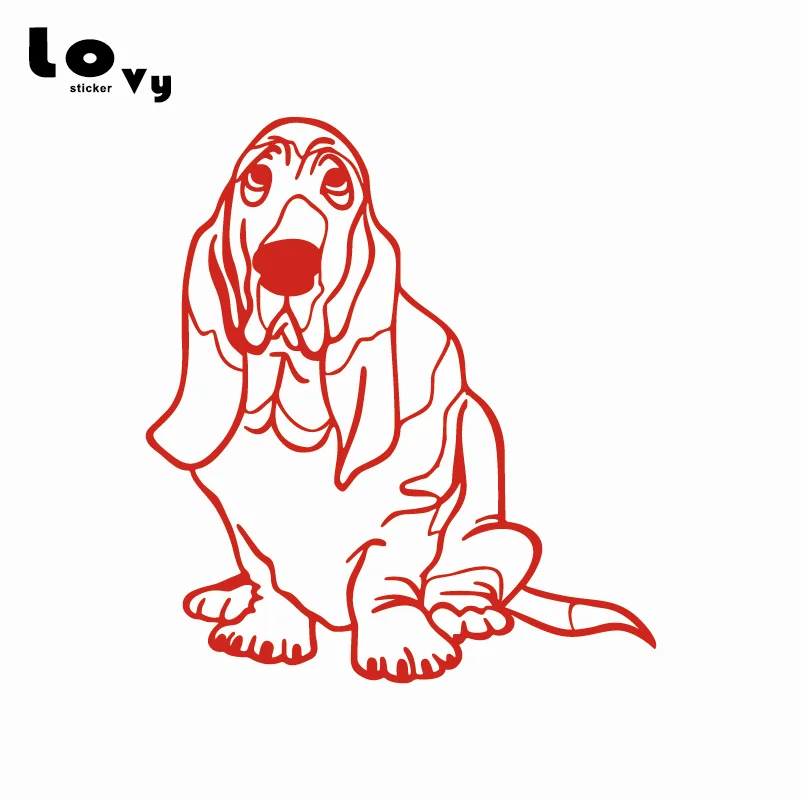 Виниловая забавная наклейка для автомобилей Basset Hound Dog мультяшная автомобиля с