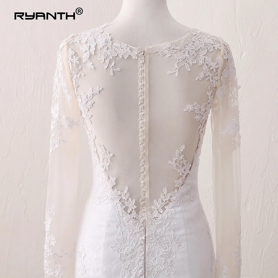 Женское кружевное свадебное платье Русалка с длинными рукавами Vestido de Novia