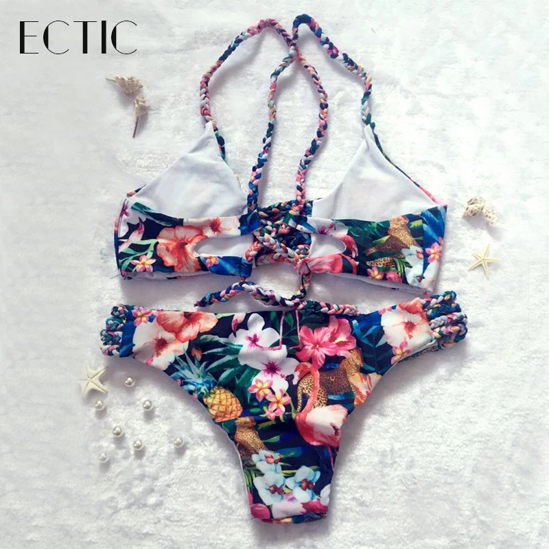 ECTIC купальники женский 2018 комплект из двух предметов купальный костюм бикини для