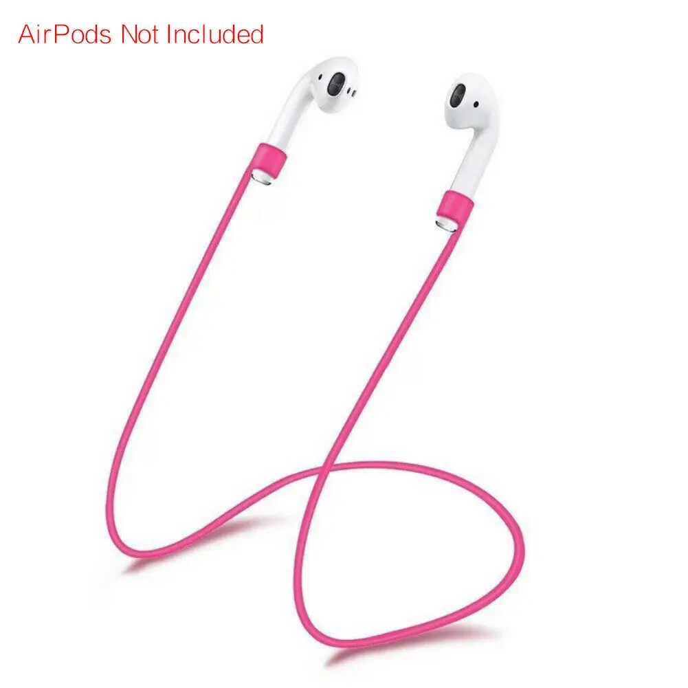 Розовый Магнитный ремешок для наушников для Airpods TWS анти-потерянный ремешок Магнитная веревка для i7s i12 Bluetooth наушники силиконовый шнур-кабель - Цвет: Розовый