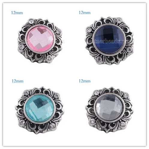 Partnerbeads цветок защелкивает металл маленький 12 мм мини пряжка оснастки ювелирные