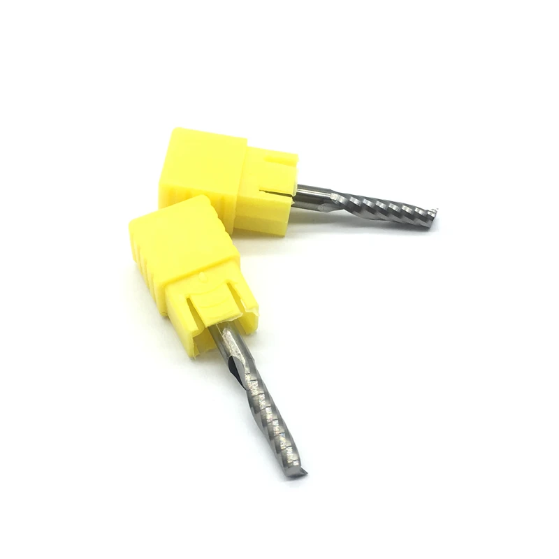 

1pc One Flute Milling Cutter 4mm 4mm 17mm CEL Carbide Single Spiral CNC Endmills for Wood PVC Engraving Aluminum Router Bit