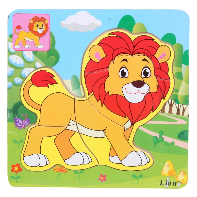 N013 Деревянный 3D пазл игрушка мультфильм животное/движение/фрукты ребенок ранний обучающий пазл Обучающие игрушки-пазлы для детей подарок - Цвет: N013