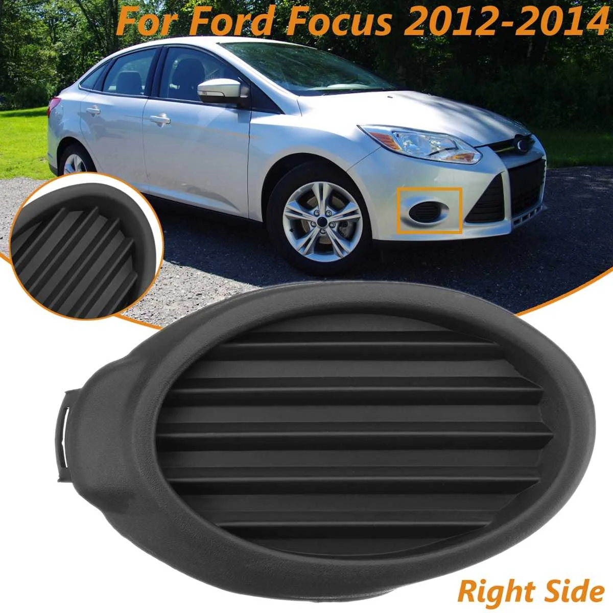 Right Side Для Ford для Focus 2012 2013 передний бампер автомобиля противотуманная фара крышка рамка грили противотуманная автомобильная лампа DRL фары Стайлинг - Цвет: Right Side