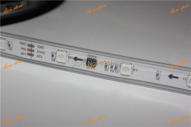 5 м ws2811 50 ICs 5050 цифровая RGB полоса 150 Led IP67 трубка Водонепроницаемая 12V Светодиодная