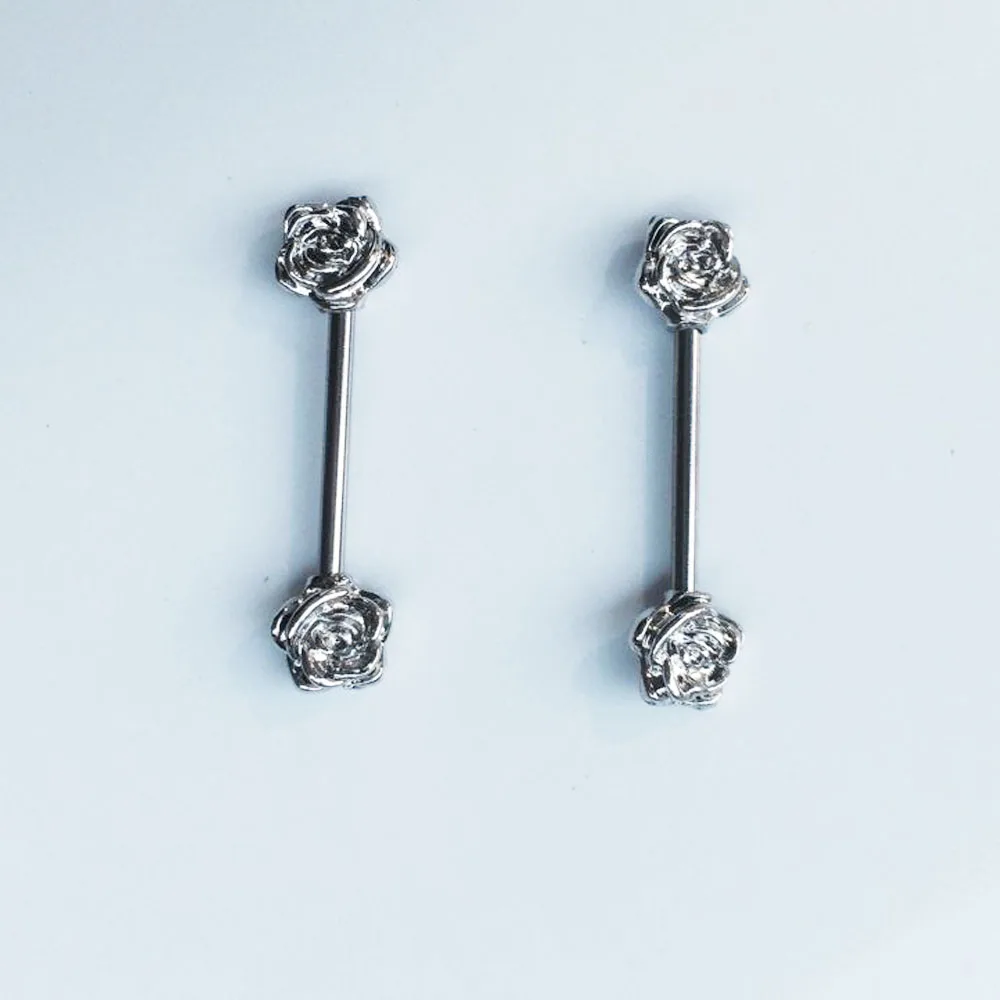 1 пара Новинка элегантный розовый Сплав покрытием мягкий бар тела ниппельные