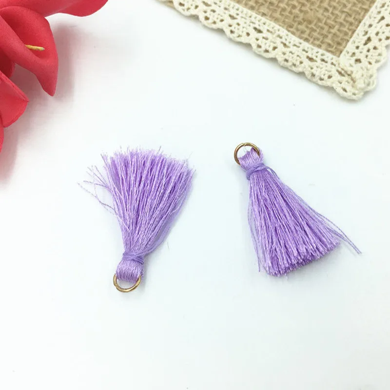 purple-40PCS DIY 40 шт шелковые кисточки кулон сумка серьги ювелирные изделия брелок аксессуары 35 мм - Цвет: purple-40PCS