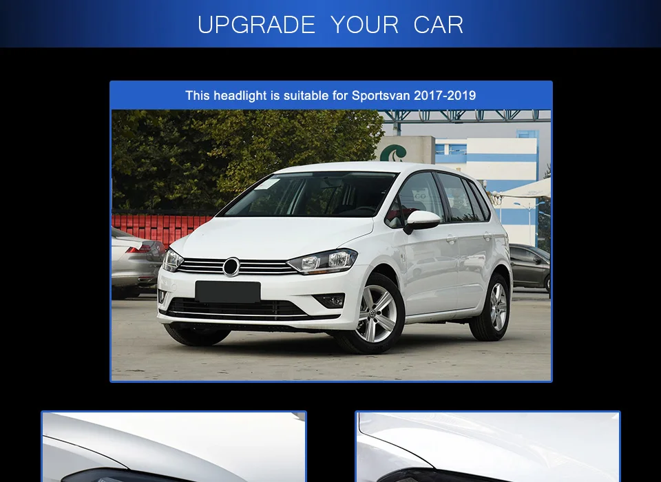 Автомобильный Стайлинг для VW Sportsvan фары для спортивный фургон Golf налобный фонарь led DRL спереди bi-ксеноновая линзы двойной луч HID комплект