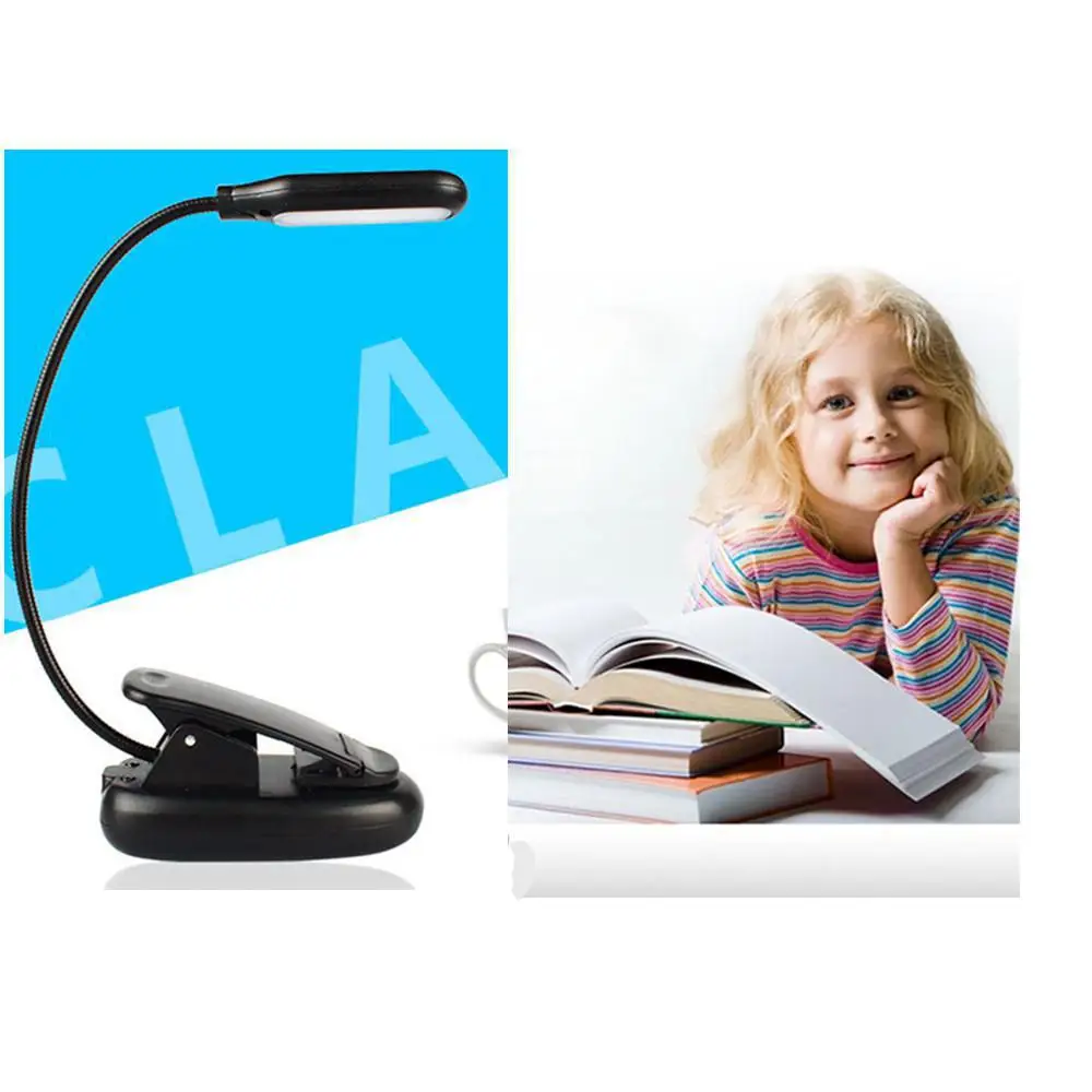 5 светодиодов настольная лампа для зарядки глаз с зажимом прикроватного чтения USB