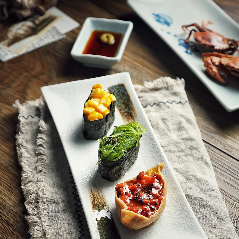 Десертные тарелки в японском стиле 1 шт. керамическая посуда креативные для