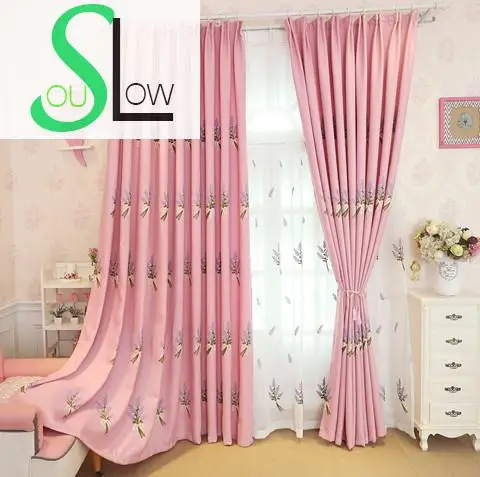 Фиолетовые и розовые занавески с лавандой Slow Soul вышитые пасторальные цветочные