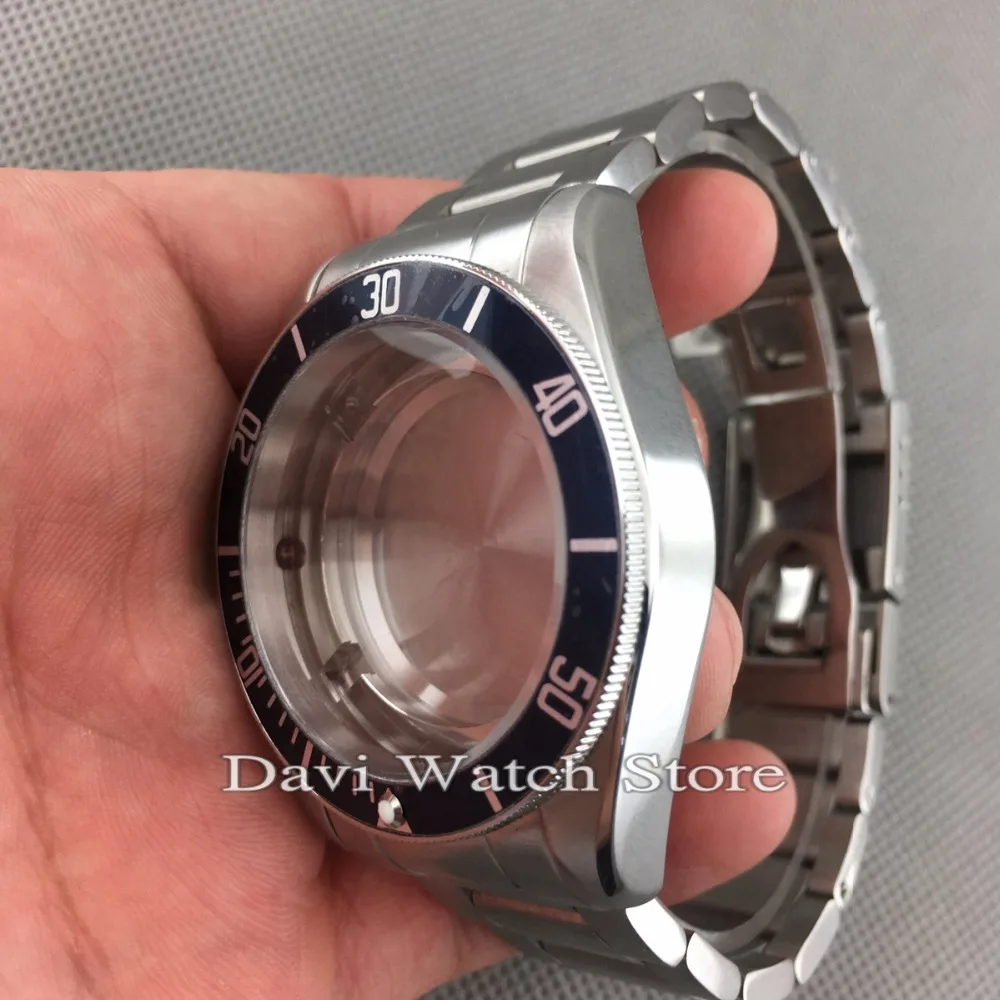 41 мм корпус часов + синий ободок подходит для ETA 2836 Miyota 8205 8215 821A Mingzhu/DG 2813 3804