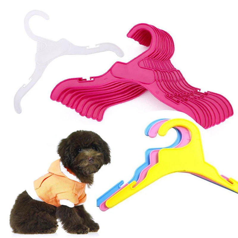 

10PCS/Set Plastic Tough random color fashion Pet Dog Cat Clothes Hanger Dog Product Accessories