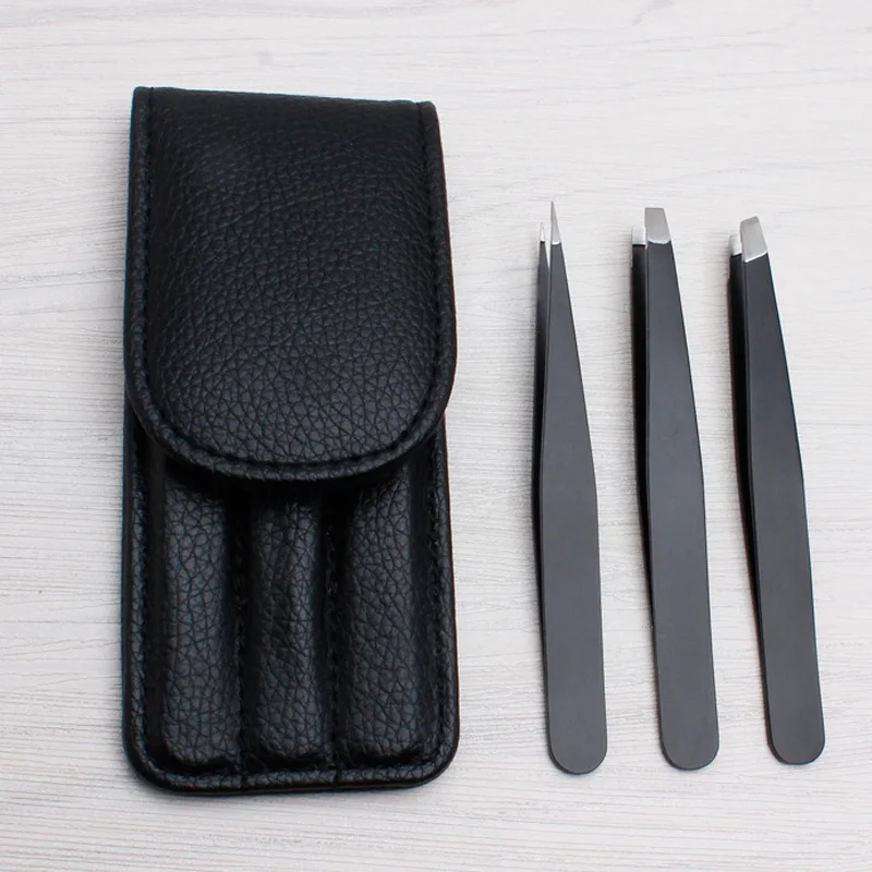 3 Pcs/Set Eyebrow Tweezers Stainless Steel Point Tip/Slant Tip/Flat Tip Hair Remover Tools Kit CD88 | Красота и здоровье