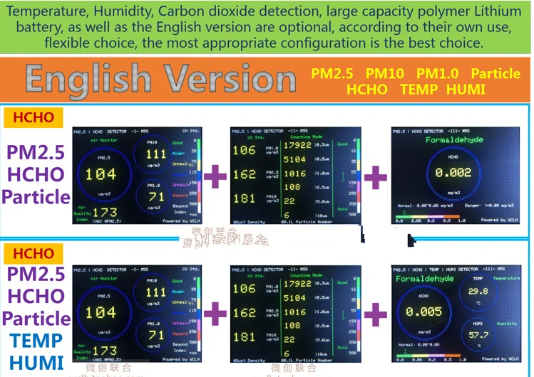 M5S с формальдегидом CO2 TVOC Температура и влажности экспорта данных PM2.5 CO2 TVOC температура& Хуми детектор мутности PM2.5 датчики