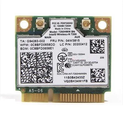 Intel Wireless-N 7260 7260HMW Half Mini PCI-E Wifi   Bluetooth 4, 0  IBM Lenovo Y410 Y510 U330 U430 04W3815