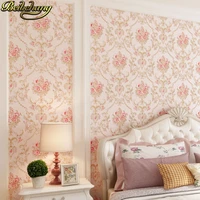 beibehang pink flowers non woven wallpaper for wall 3d pastoral bedroom living room tv background wall papers home decor wall