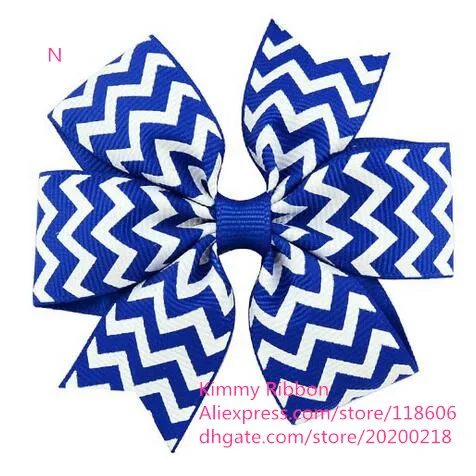 

200pcs Free shipping Bright chevron hair bow - chevron bow, 3 inch bow